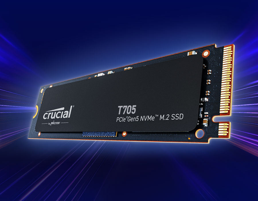 Crucial T705 PCIE GEN5 NVME M.2 Up to 13,600 MB/s - Game Ready - Internal Solid State Drive Crucial T705 PCIE GEN5 NVME M.2 Up to 13,600 MB/s - Game Ready - Internal Solid State Drive